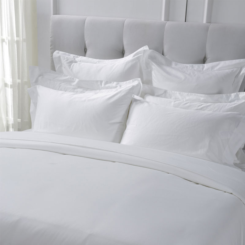 Bumbac alb pur T330 Satin Satin Plain Hotel Set de lenjerie textilă