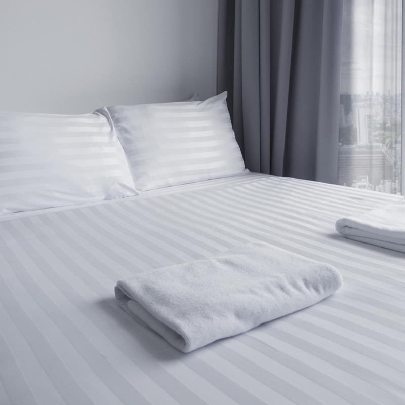 Bumbac pur T250 Set de lenjerie cu pat din satin cu dungi satin