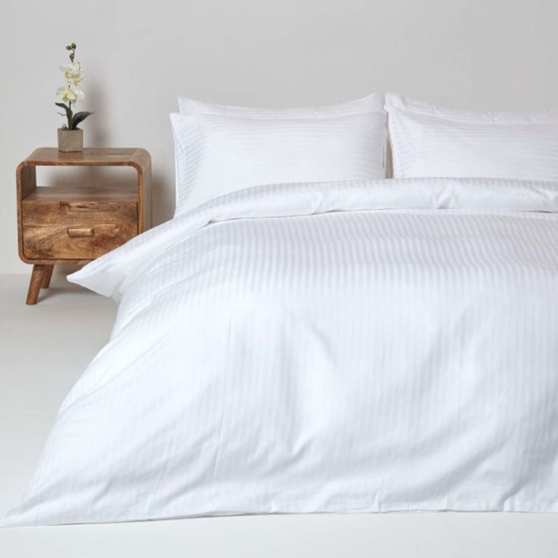Bumbac 40s 250 fir de 1 cm set de foi de hotel cu dungi satin