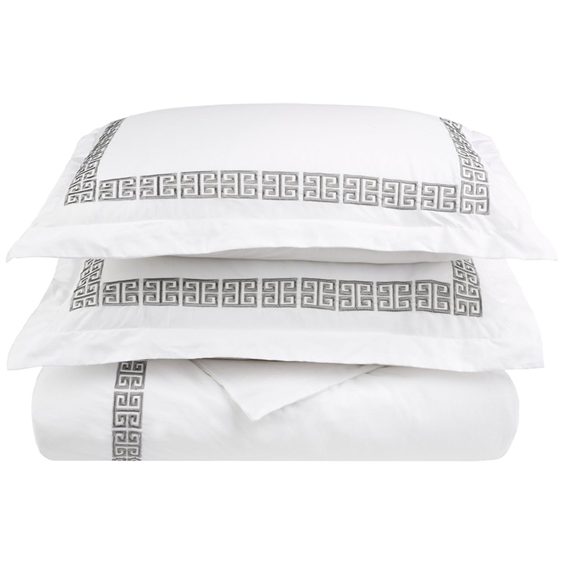 HOTEL HOTEL HOTEL HOTER brodat Sead Set 400TC Satin Satin White