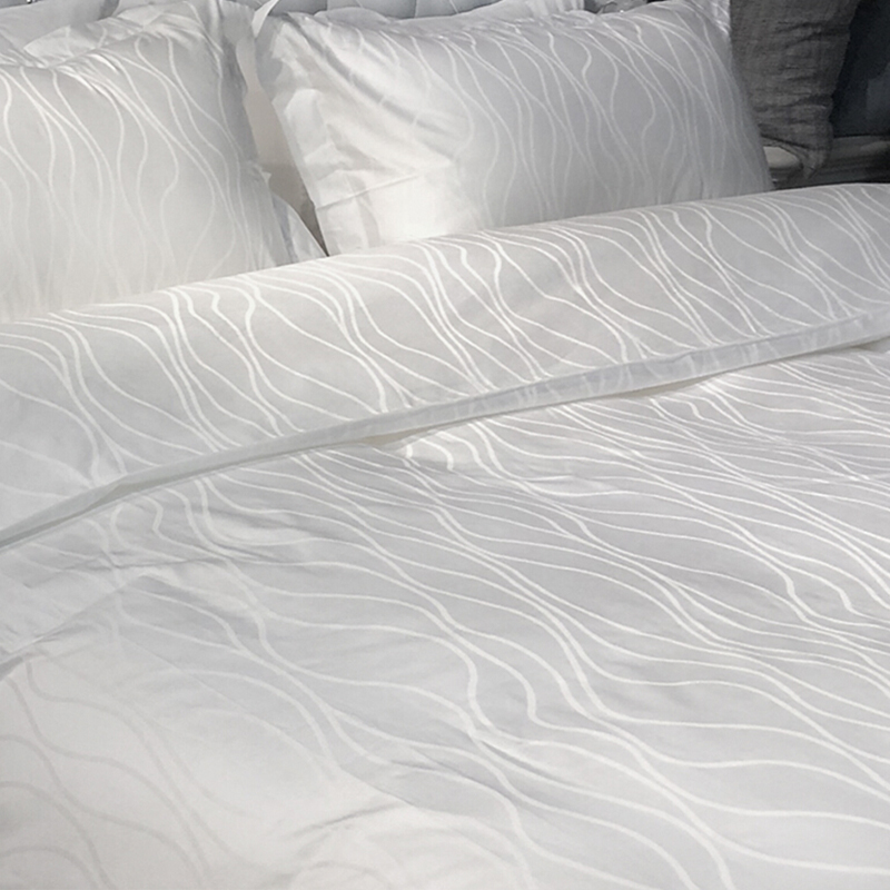 Satin de bumbac pur Jacquard Water Wave Hotel Hedding textile