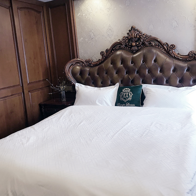 Albă ca zăpada pură bumbac 60S 330TC SATEEN JACQUARD HOTEL HOBER