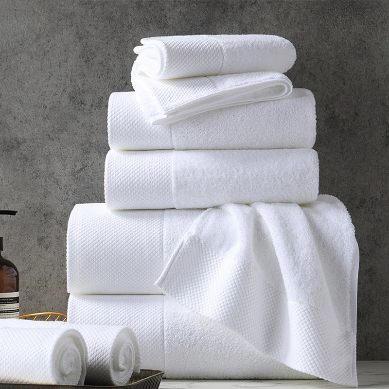 Diamond Weave Dobby Border Cotton Cotton Plain Terry Hotel Set de prosop