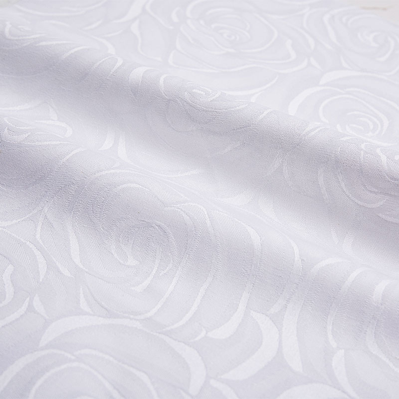 Bumbac alb de așternut de hotel din satin Jacquard Rose Flower